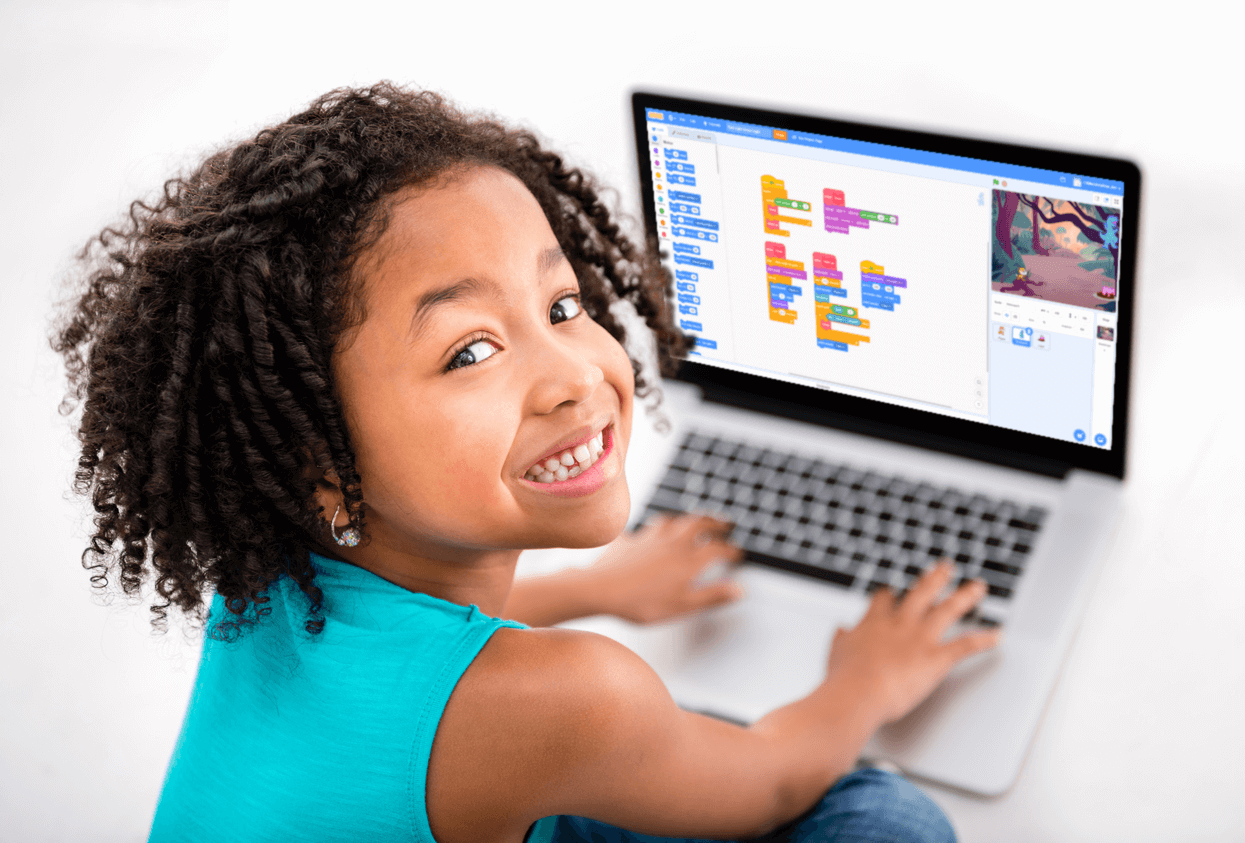 Child excited about their app